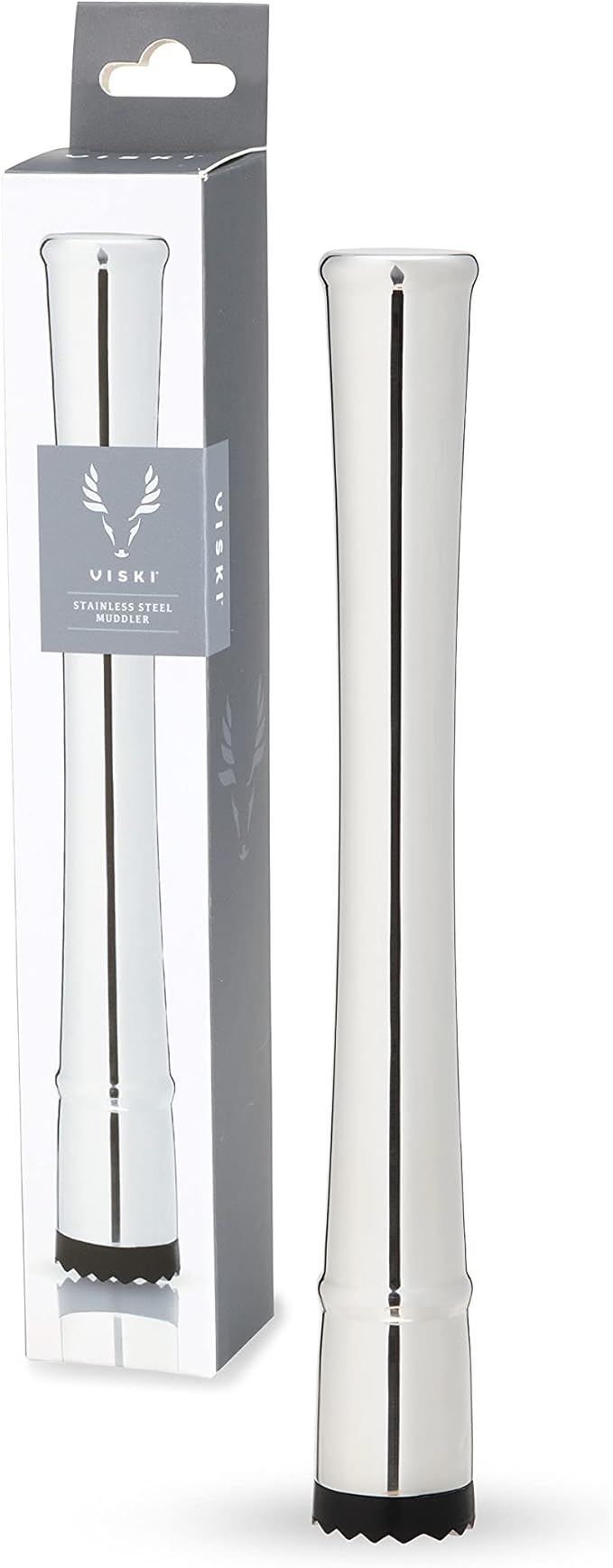 Viski Stainless Steel Muddler, Essential Bar Tools & Accessories, Craft Cocktail Accessories, 7.8″