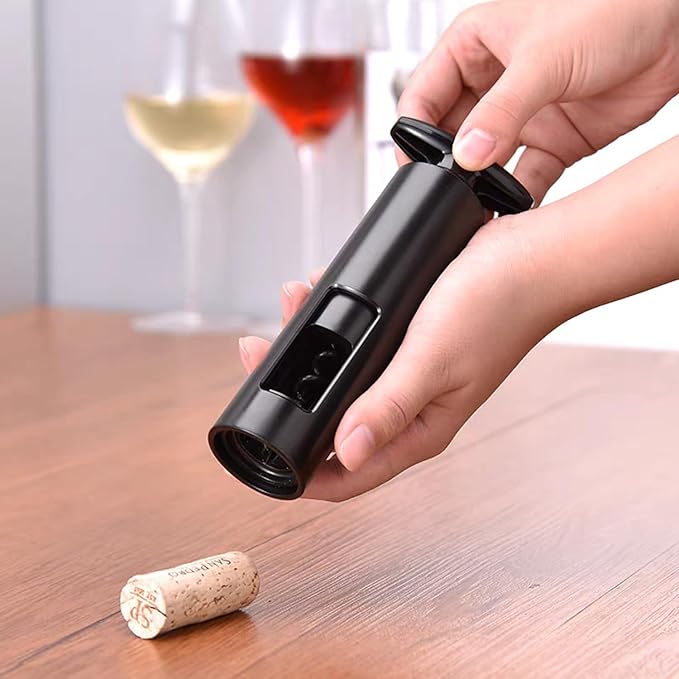 Wine Saver Vacuum Pump Set, Original Wine Saver, Black Wine Preserver Pump for Red or White Wine, Manual Air Remover System