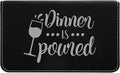 Leatherette 2-Piece Wine Tool Set - Dinner is Poured (Black w/Silver)