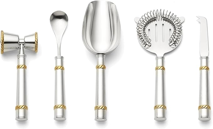 Reed and Barton 896529 Roseland 5-Piece Bar Tool Set