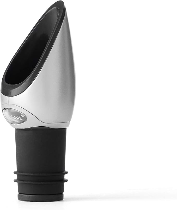 Metrokane Rabbit Wine Pourer with Stopper, Black, W6116N, 1 EA