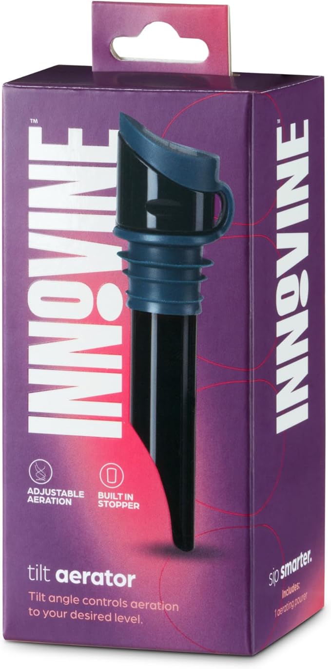 Innovine Wine Aerator Pourer with Built In Stopper, Tilt Design to Enhanced Flavor and Smooth Taste, Easy Pour, No Drip, Perfect for Red & White Wines, Home Bar Accessories, Set of 1, Dark Teal