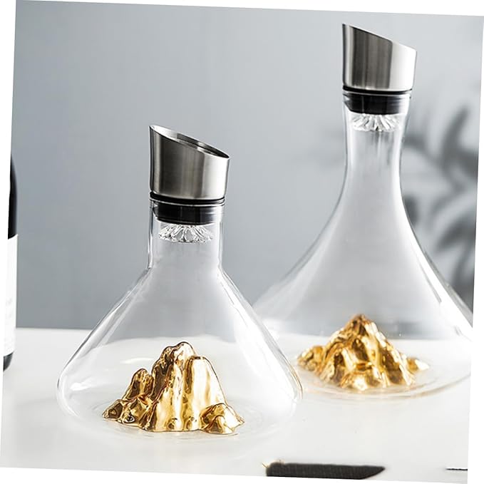 MAGICLULU Crystal Wine Decanter 1500ml Wine Aerator Creative Handheld Decanter for Home Dining and Entertaining
