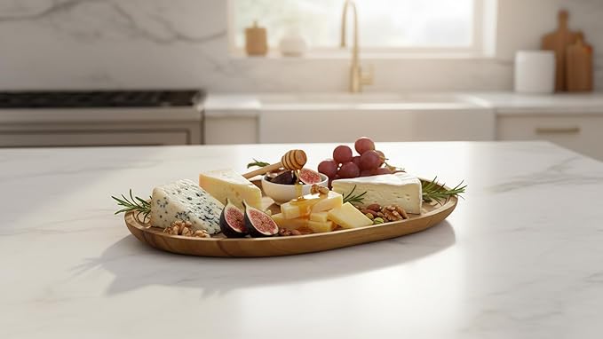 Woodard & Charles Large Acacia Oval Tray, 10" X 15"