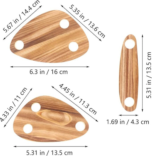 Amosfun Wine Bottle Topper Serving Tray Set of 3 Floating Wooden Cheese Boards 11.81X7.87X0.31In Lightweight Picnic Party Wedding Snack Platters