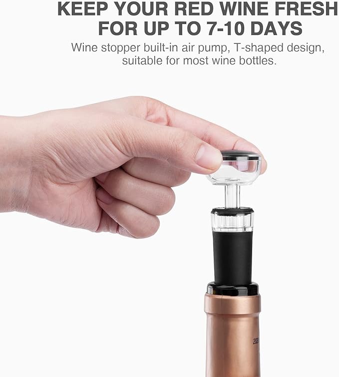 mafiti Wine Opener Battery Operated, Automatic Electric Wine Bottle Opener with 2 in 1 Wine Stopper and Portable Corkscrew Foil Cutter, Wine Gifts for Women Men