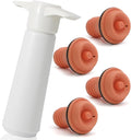 4 Pcs Wine Stoppers, Reusable Preserver Vacuum Pump, Wine Saver Vacuum Pump for Kitchen, Office, Home and Parties(Orange)