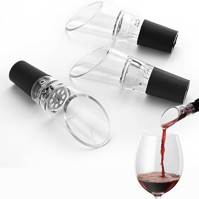 3 Pcs Premium Wine Aerator Pourers Spout – Wine Decanter Instant Wine Enhancer with No Drip Spout Elevate Flavor & Aroma Compact & Portable Ideal Gift for Wine Enthusiasts