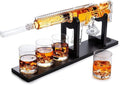 Gifts for Men Dad, Whiskey Decanter Set - AR Limited Edition, Silencer Stopper - 800 ml & 4, 12oz Whisky Glasses - Father Birthday Gift - Drinking Party, Liquor, Vodka Tik Tok Decanter