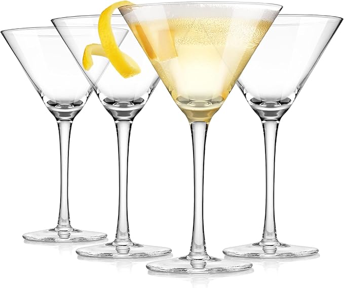 Royalrose Premium Delight Vintage Red Wine Glasses – Set of 4, 9.6 oz Goblets Glasses for Wine, Cocktails, Sparkling Water, Elegant Drinkware for Entertaining or Daily Use (Martini Glasses)