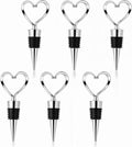 6 Pcs Cute Reusable Heart Shape Wine Bottle Stoppers - Silver, Champagne, Beer