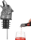 MAGICLULU Wine Aerator Pourer Wolf Head Spout Bottle Pourers Stainless Steel Animal Bar Liquors Bottle Pourer Animal Decorative Liquors Stopper for Red Wines Whiskey Silver