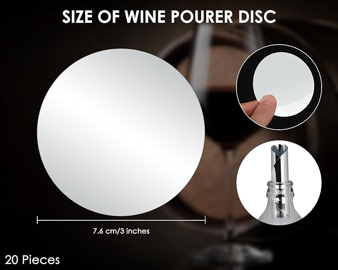 DS. DISTINCTIVE STYLE Wine Pourer Disc 20 Pieces Pour Spouts Drip-free Wine Pourers for Wine Bottles