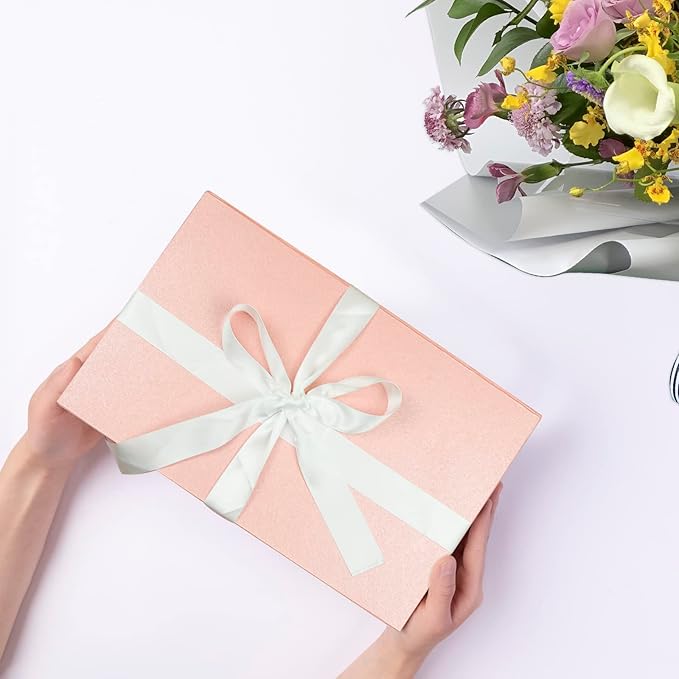 YINUOYOUJIA Large Gift Boxes with Magnetic Lid (pink, 1 Count (Pack of 3))
