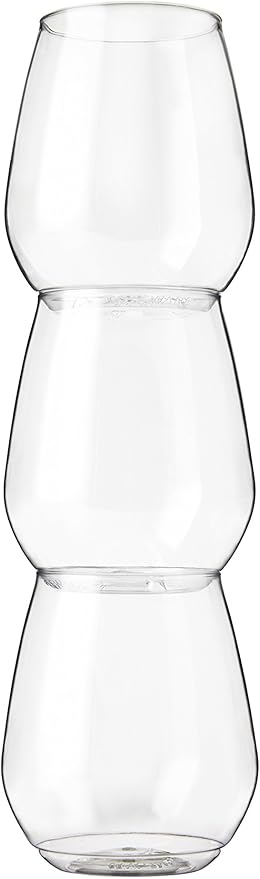 TOSSWARE POP 18oz Vino XL SET OF 48, Premium Quality, Recyclable, Unbreakable & Crystal Clear Plastic Wine Glasses, 48 Count (Pack of 1)