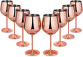 Lifecapido Stainless Steel Stem Wine Glasses Set of 8, 18oz Copper Wine Glasses, Stainless Steel Wine Goblets with Cup Brush for Party Office Wedding Anniversary, Great for Red White Wine(Rose Gold)