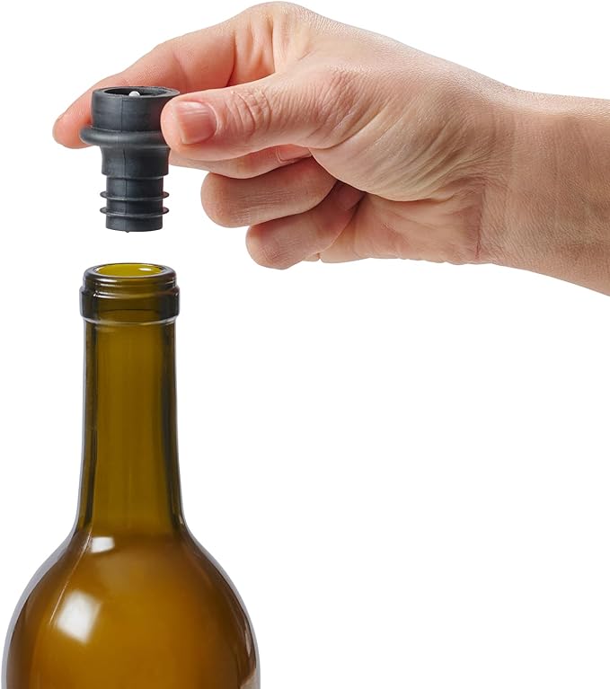 HIC Kitchen Bar Wine Preserver Stoppers, 2-Piece Reusable Bottle Stopper Set, For Vacuum Pumps Sold Separately, Maintains Flavor And Freshness
