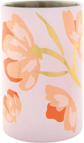 Slant Collections Party Wine Chiller Insulated Stainless Steel Wine Bottle Cooler Holder, 7.6" H, Blush Floral