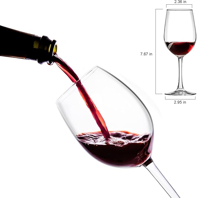 Long Stem Wine Glasses Set of 2, 10 OZ, for Red and White Wine, Perfect for Christmas and Mother's Day