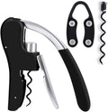 KEISSCO Wine Bottle Opener Manual Vertical Lever Corkscrew with Foil Cutter and Extra Spiral