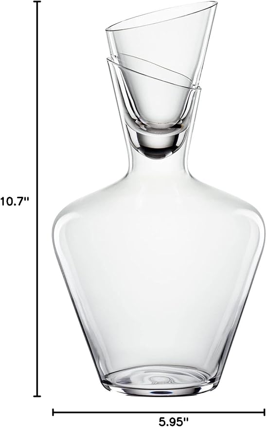 Spiegelau Definition Crystal Wine Decanter with Stopper, Elegant Carafe for Red and White Wine, Modern Glass Pitcher for Wedding Gifts, Housewarming, Home Bar, Hosting, 33 oz (1 L), Set of 1