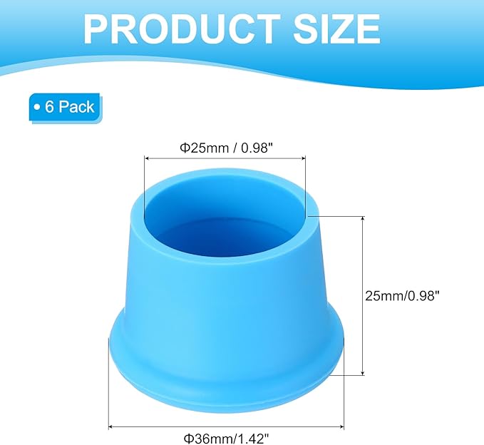 PATIKIL Silicone Wine Stoppers, 6 Pcs Reusable Bottle Cover Wine Corks Bottle Caps Wine Saver Seal Keep Fresh for Beer Beverage Drink, Blue