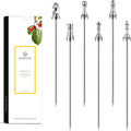 Homestia Metal Chess Cocktail Picks, 6 Pcs 4.7 Inch Reusable Stainless Steel Chess Metal Toothpicks for Appetizers Sandwich Fruit Skewers Martini Picks Stick for Party Holiday Supplies