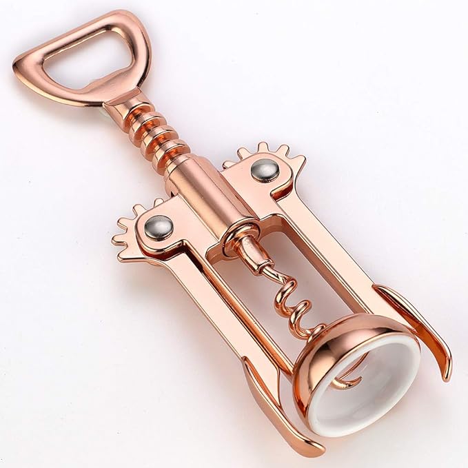 JXS Simple Wing Corkscrew Gold Wine Opener and Beer Opener, Multifunctional Wine Corkscrew Opener