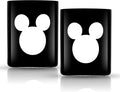 JoyJolt Disney Luxury Mickey Mouse Double Old Fashioned Whiskey Glasses. 2x European Crystal Bar Glasses. Premium Xmas Disney Stuff, Gifts and Cups. 12oz Black Drinking Glasses, Disney Tumbler