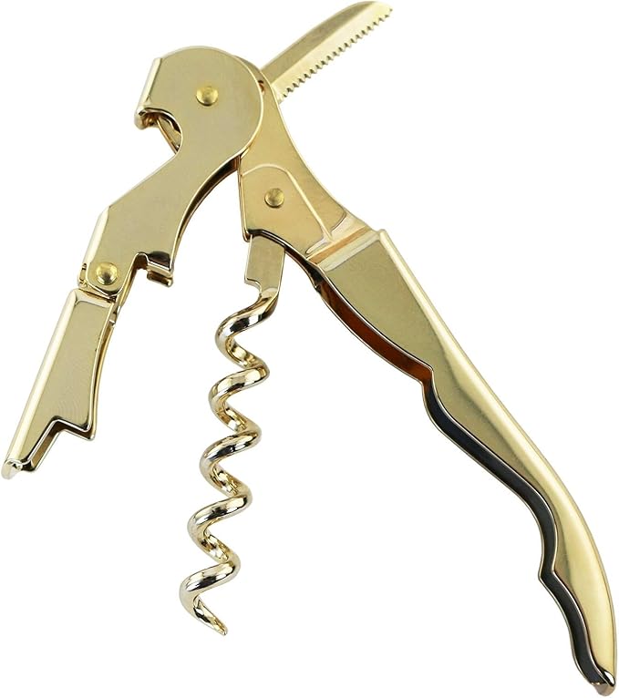 Oenophilia Duo-Lever Professional Waiters Corkscrew - Plated, Gold