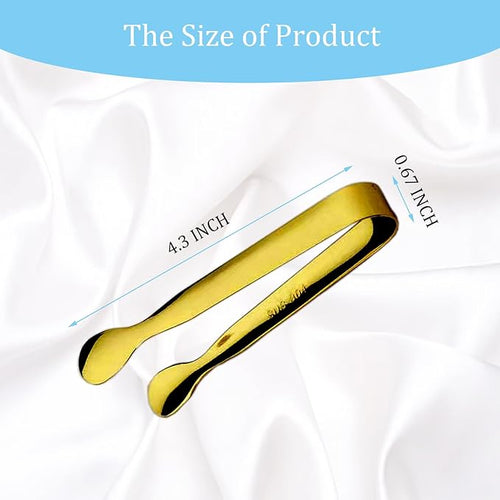 15PCS Mini Tongs for Serving, Metal Tong Stainless Steel Gold Tongs, 4.25Inch Small Sugar Tong, Kitchen Mini Serving Tongs for Appetizers, Ice, Charcuterie, Gold Utensil for Dessert Table, Tea Party