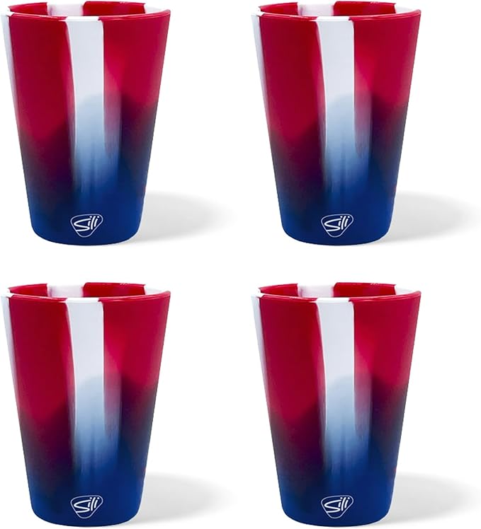 Silipint 1.5oz Silicone Shot Glasses – Pack of 4 Unbreakable, BPA-Free, Non-Toxic, Dishwasher & Freezer Safe Cups – Colored Shot Glasses for Cold Beverages, Cocktails, Travel, Party