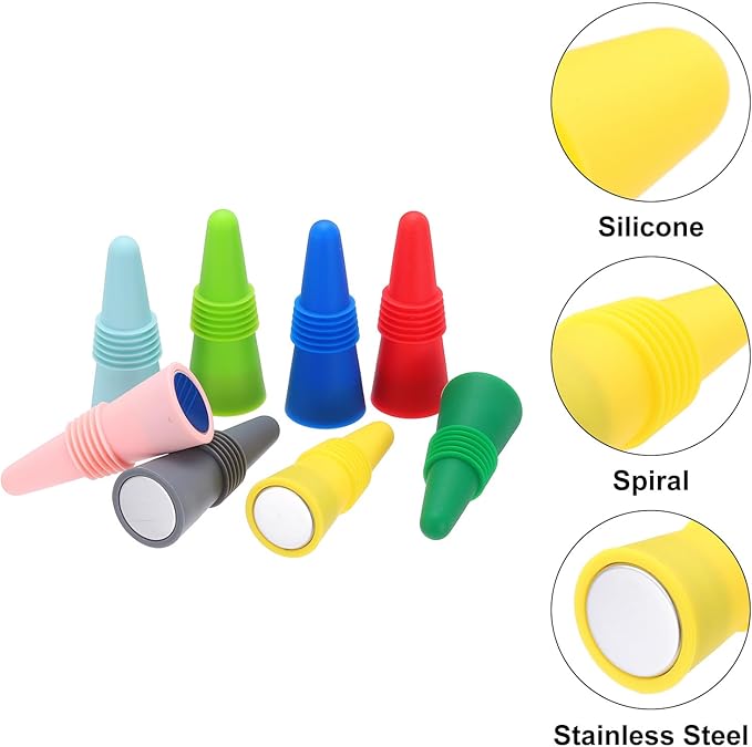 MECCANIXITY 4Pcs Wine Stoppers High Temp Silicone Plug T Shaped Wine Bottle Stopper Wine Outlet Cap Bottle Cover, Yellow