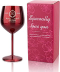 30th Birthday Gifts Wine Glass for Her Women, Stainless Steel Metal Unbreakable Decoration Glasses Red Cup 17oz with Vintage Print-Unique 30 Year Old Present for Mom Wife Sister Friend