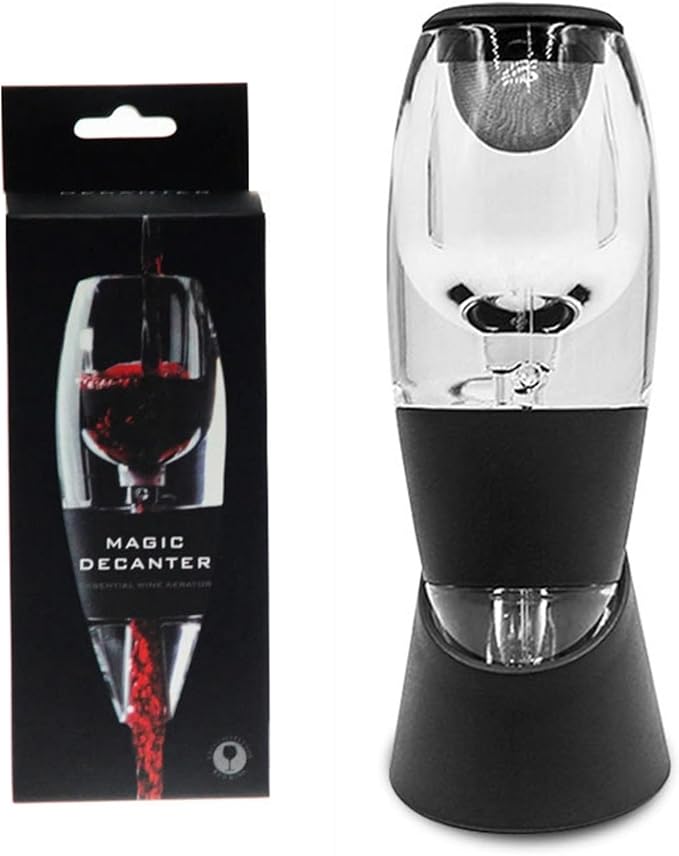 D&Slifei Wine Aerator Pourer with LED Light and Stainless Steel Filter, Unique Aeration Device, Quickly Enhances Wine Flavors for a Smoother Finish, Ideal Gift for Wine Lovers