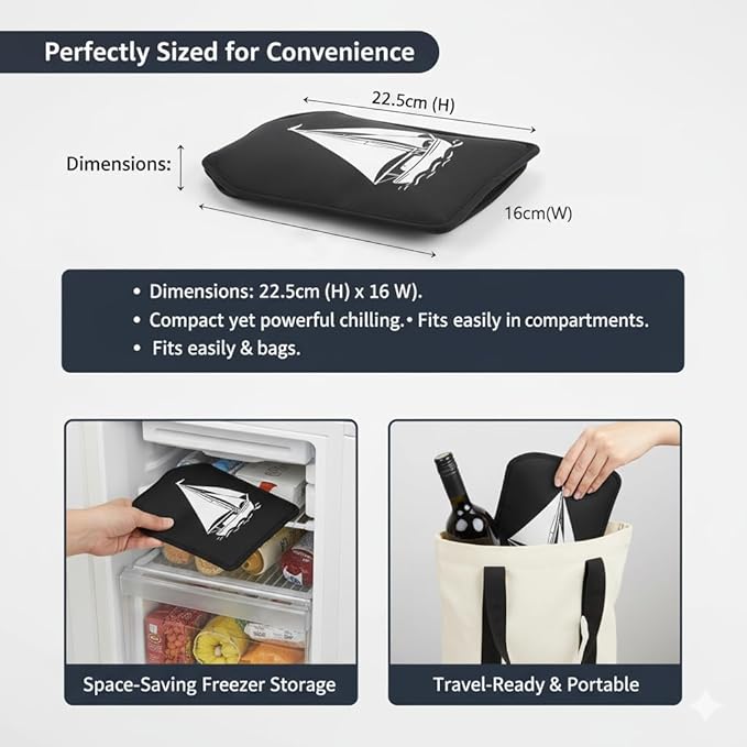 Universal Wine Chiller Sleeve for All Bottles - Rapidly Cools & Keeps Wine, Champagne & Beer Ice-Cold in Minutes - Portable No-Mess Gel Cooler for Picnics & Parties
