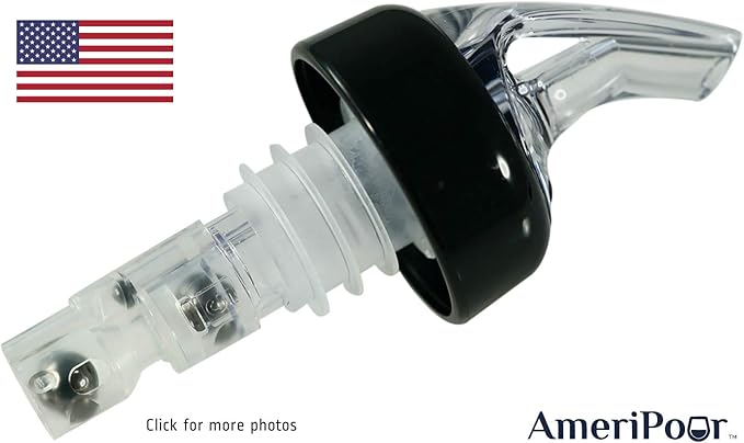 Measured Pourer - Liquor Bottle Pourers - Collared -(10pk) Made 100% In The USA. Bar Spouts That Don't Leak - No Cracks, Just A Perfect Cocktail Pour Everytime. Great for Wine Too! (.50oz)