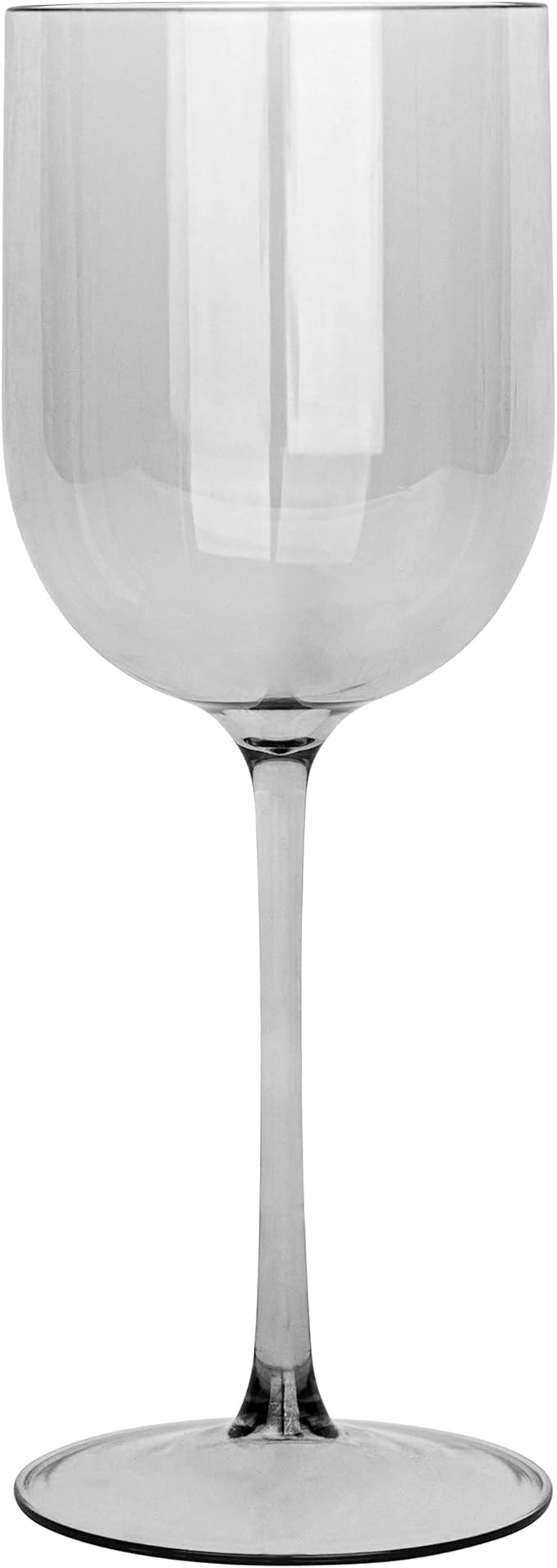 PLASTICPRO Smokey Grey Plastic Wine Glasses Set of 10 Elegant Wine Goblets Hard Plastic Wine Cups on Stem 12 Ounce