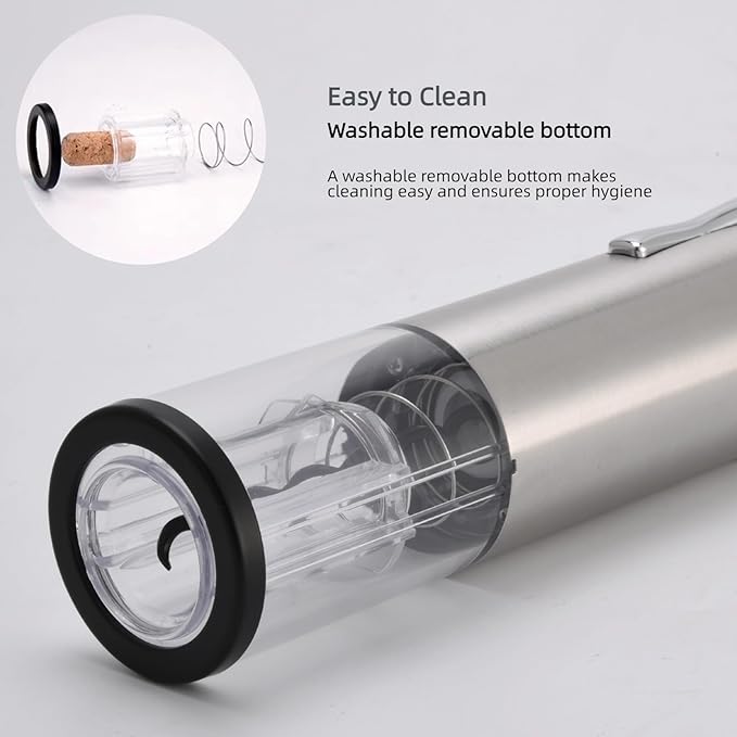 Electric Wine Opener Set, Rechargeable With 2 Vacuum Stoppers, Foil Cutter, Battery-Powered Corkscrew - Wine Lovers Present