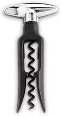 HIC Kitchen Bar Soft-Touch Winged Corkscrew, Easy Removal For Natural And Synthetic Corks, Extra-Long Worm, Built-In Bottle Opener, Wine Accessory