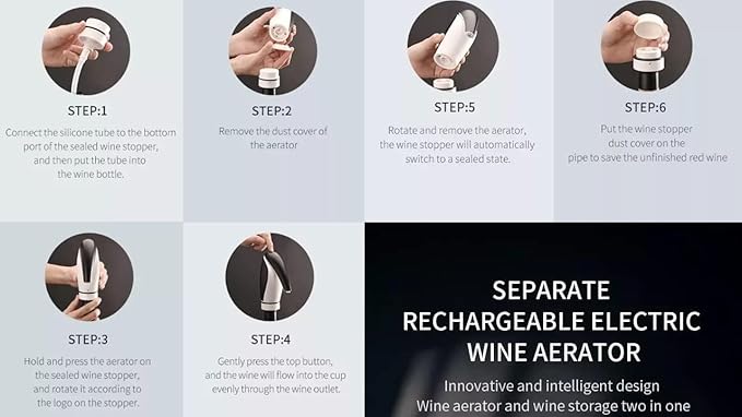 Electric Wine Aerator Pourer Rechargeable 3-in-1 Automatic Wine Decanter Dispenser Preserver Penguin Shape Gifts for Wine Lovers (Red)