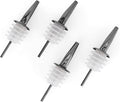 Molimoli Pour Spout Made of Stainless Steel with Automatic Anti-Oxidation Mechanism, Bottle Pourers for Alcohol and Liquor, Olive Oil Dispenser Spout, Wine Pourer Spout,Pack of 4,Black