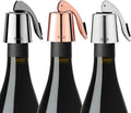 OWO Stainless Steel Wine Bottle Stopper, Reusable Wine Saver with Silicone Seal, Decorative Bottle Sealer, Keeps Fresh (Triple colors, 3 Pack)