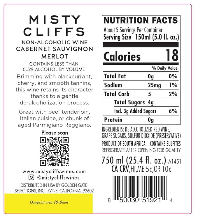 Misty Cliffs Premium Non-Alcoholic Wine Multi-Pack