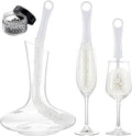 Boao 3 Pcs Wine Decanter Cleaning Brushes with Stainless Steel Cleaning Balls Wine Glass Flexible Bottle Scourers Brushes Cleaners Polishers for Decanter Glass Goblets Champagne Flutes Cups