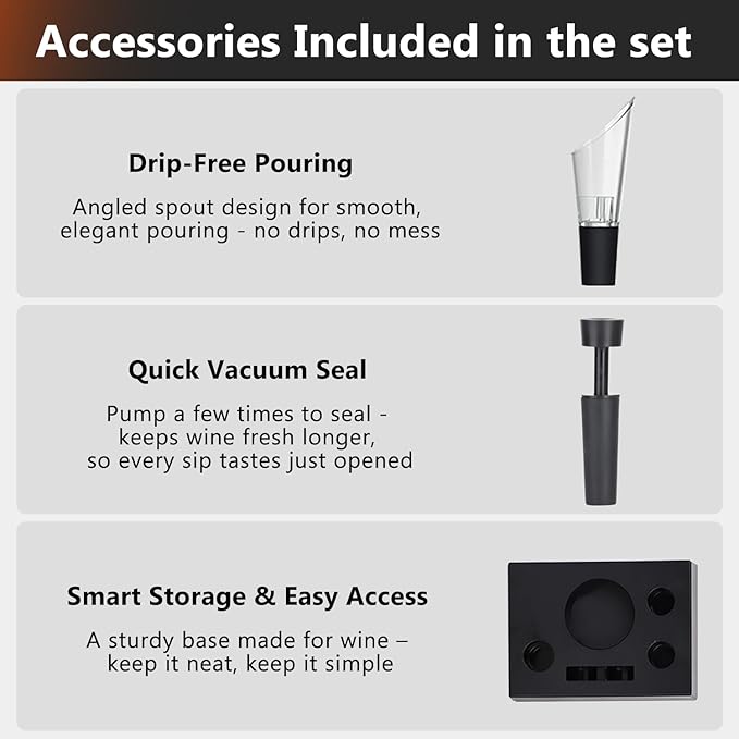 Rechargeable Electric Wine Bottle Opener - NUCOKRS One-click Button Corkscrew Remover Easy to Use for Wine Lovers Home Kitchen Party Wedding