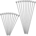 20PCS Cocktail Picks for Drinks, Stainless Steel Cocktail Toothpicks Long, Reusable Cocktail Skewers, Metal Martini Picks for Olives Appetizers Fruit Bloody Mary skewers (4.3 in/8.2 in)