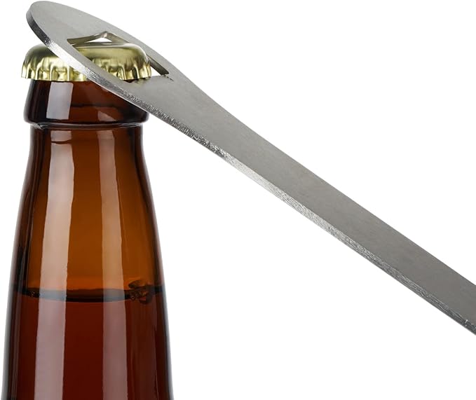 True TrueBlade Stainless Steel Beer Bottle Opener, Compact and Slim Flat Bar Key with Long Handle, Perfect for Kitchen, Home Bar, Restaurant, Party, Travel, 7.25 Inches, Set of 1