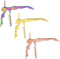 Mirage Corkscrews Wine Key Double Hinge Wine Opener Waiter Corkscrews Rainbow + Gold + Rose Gold 3 PCS