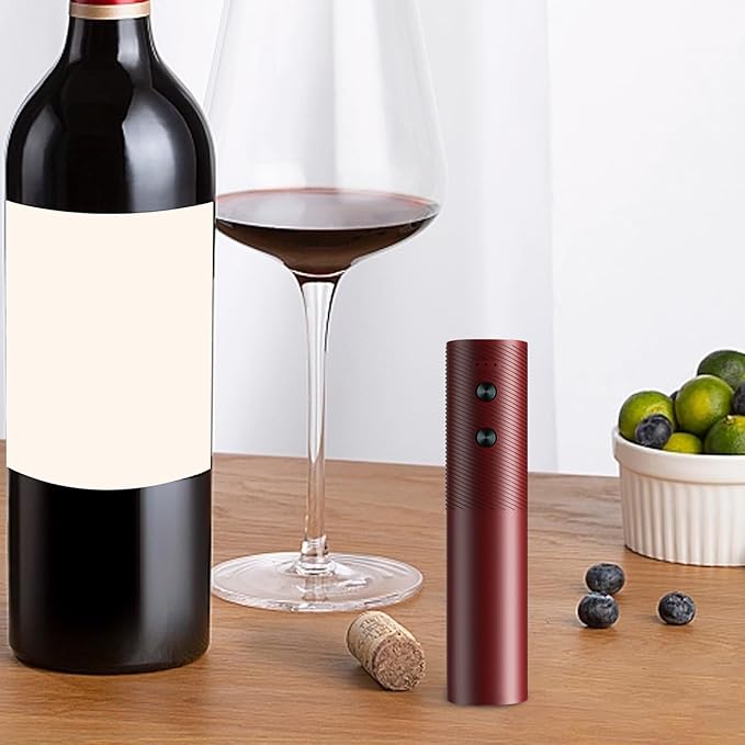 Cordless Electric Corkscrew – Rechargeable Champagne Opener Wine Tool | Sleek Auto Cork Remover for Bottles, Effortless Wine Opening Gadget for Entertaining, Dinner, Restaurants, Modern Home Bar